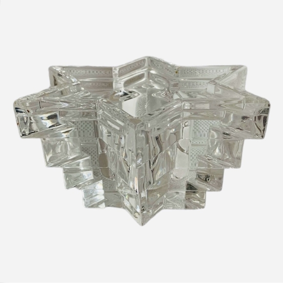 Vintage Crystal Candle Holder WMF Stacked Star of David Candle Stick Holder - Picture 3 of 7